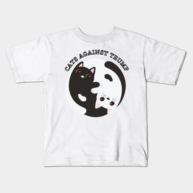 Funny Cats Anti-Trump - Cats Against Trump Kids T-Shirt by mkhriesat